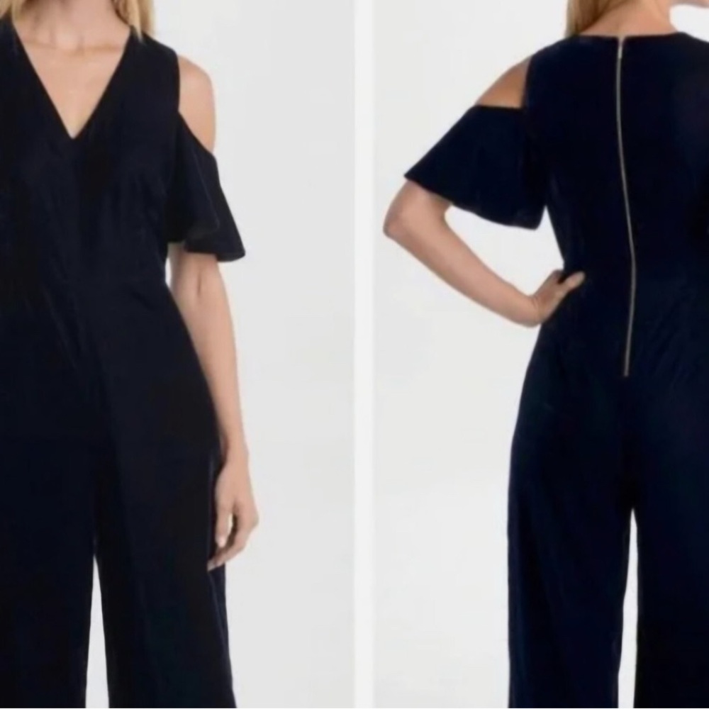 Karl Lagerfeld Paris blue velvet jumpsuit